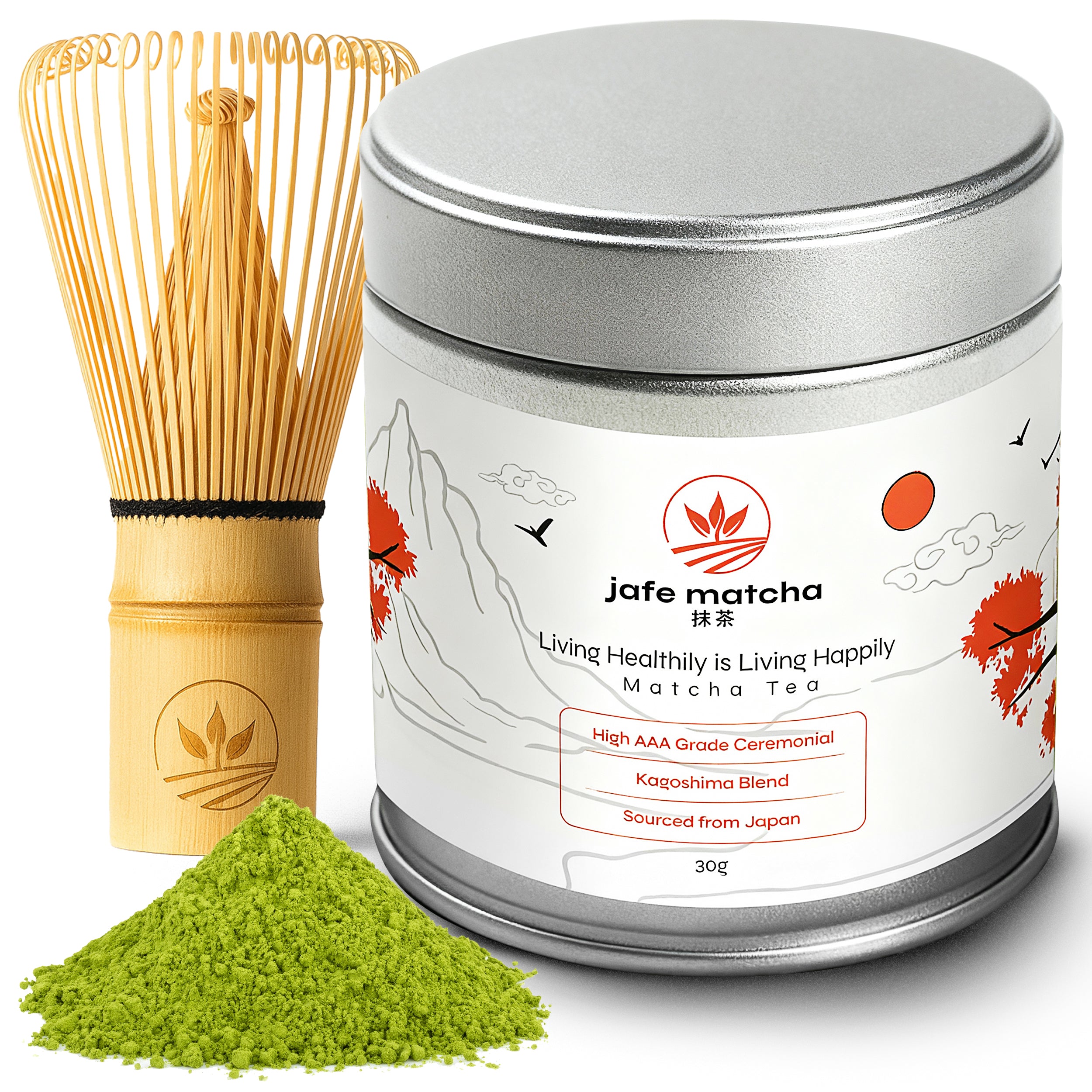 matcha & bamboo whisk set 30g